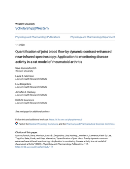 Quantification of Joint Blood Flow by Dynamic