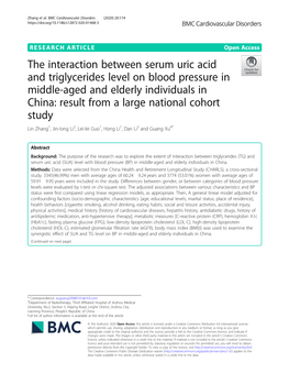 The Interaction Between Serum Uric