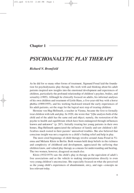 Psychoanalytic Play Therapy