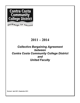 Collective Bargaining Agreement Between Contra Costa Community College District and United Faculty