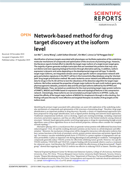Network-Based Method for Drug Target Discovery at the Isoform Level
