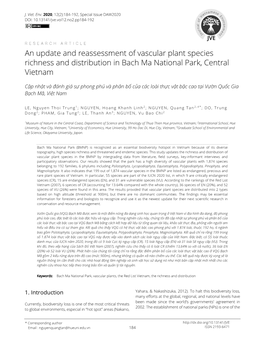 An Update and Reassessment of Vascular Plant Species Richness and Distribution in Bach Ma National Park, Central Vietnam