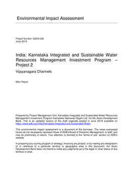 43253-026: Karnataka Integrated and Sustainable Water Resources Management Investment Program