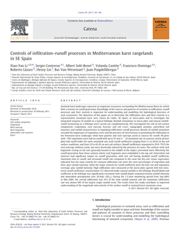 Controls of Infiltration–Runoff Processes in Mediterranean Karst