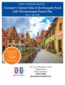 Germany's Cultural Cities & the Romantic Road With