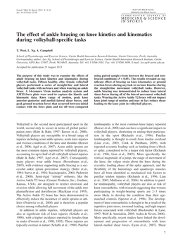 The Effect of Ankle Bracing on Knee Kinematics