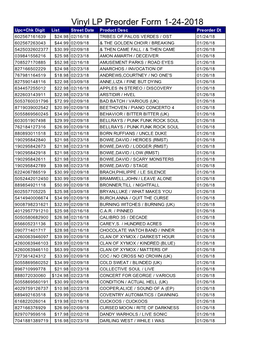 LP Pre-Order Report 1-24-18.Xls