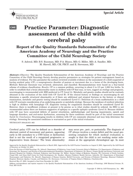 Diagnostic Assessment of the Child with Cerebral Palsy