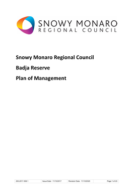 Snowy Monaro Regional Council Badja Reserve Plan of Management