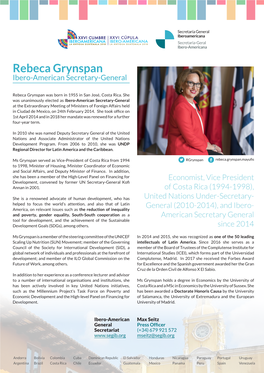 Rebeca Grynspan Ibero-American Secretary-General