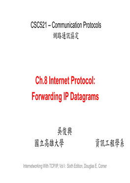Forwarding IP Datagrams