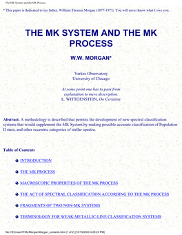 The MK System and the MK Process