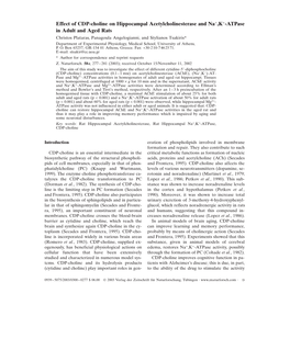 Effect of CDP-Choline on Hippocampal Acetylcholinesterase and Na+,K+