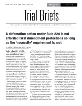 A Defamation Action Under Rule 224 Is Not Afforded First Amendment Protections So Long As the 'Necessity' Requirement Is