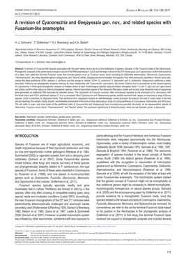 A Revision of Cyanonectria and Geejayessia Gen. Nov., and Related Species with Fusarium-Like Anamorphs