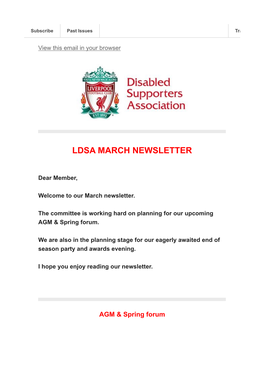 Ldsa March Newsletter