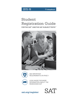 Student Registration Guide for the SAT® and the SAT SUBJECT TESTS™