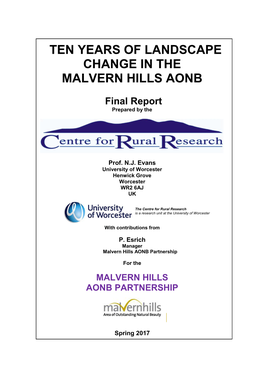 Ten Years of Landscape Change in the Malvern Hills Aonb