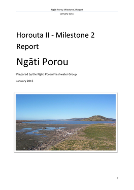 Ngāti Porou Milestone 2 Report January 2015