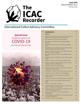 ICAC Recorder International Cotton Advisory Committee