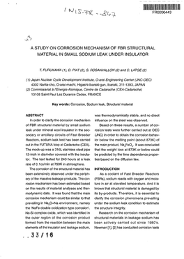 A Study on Corrosion Mechanism of Fbr Structural Material in Small Sodium Leak Under Insulator