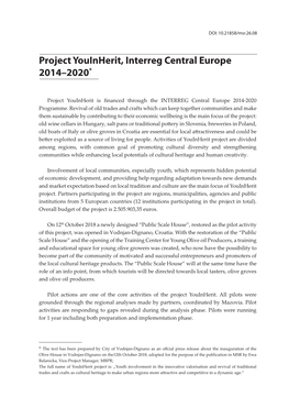 Project Youinherit, Interreg Central Europe 2014–2020*1