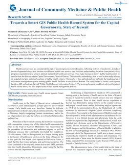 Journal of Community Medicine & Public Health