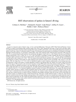 HST Observations of Spokes in Saturn's B Ring