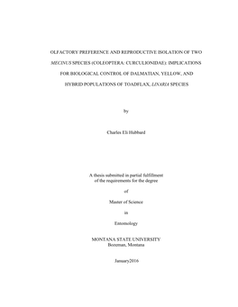 Olfactory Preference and Reproductive Isolation of Two