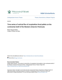 Time Series of Vertical Flux of Zooplankton Fecal Pellets on the Continental Shelf of the Western Antarctic Peninsula