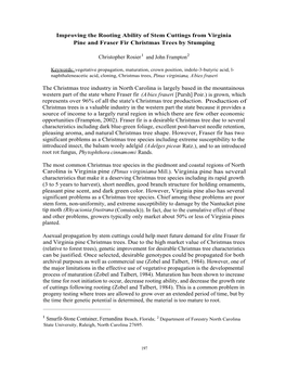 Improving the Rooting Ability of Stem Cuttings from Virginia Pine and Fraser Fir Christmas Trees by Stumping