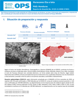 Evento: Ciclón Tropical Eta E Iota Huracanes Eta E Iota