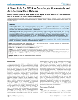 A Novel Role for CD55 in Granulocyte Homeostasis and Anti-Bacterial Host Defense