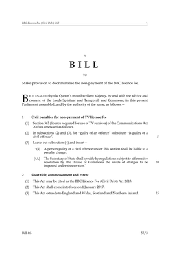 BBC Licence Fee (Civil Debt) Bill 1