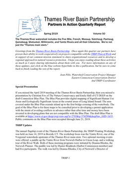 Thames River Basin Partnership Partners in Action Quarterly Report