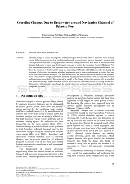 Shoreline Changes Due to Breakwater Around Navigation Channel of Belawan Port