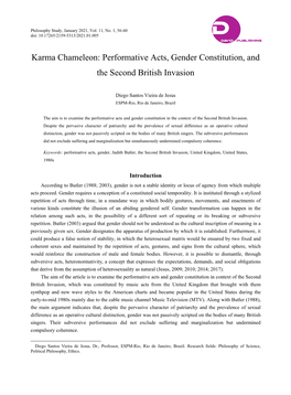 Karma Chameleon: Performative Acts, Gender Constitution, and the Second British Invasion