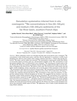 Denudation Systematics Inferred from in Situ Cosmogenic