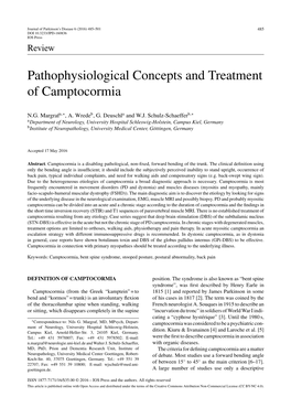 Pathophysiological Concepts and Treatment of Camptocormia