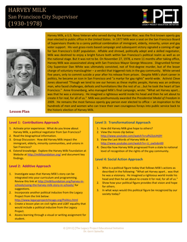 Harvey Milk Lesson Plan