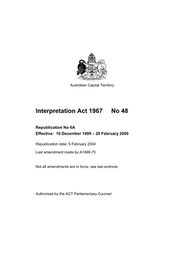 Interpretation Act 1967 No 48