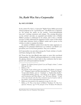 No, Rashi Was Not a Corporealist