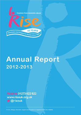 RISE Annual Report 2012-2013 2 CEO’S Report