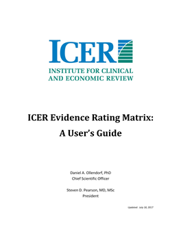 ICER Evidence Rating Matrix: a User's Guide