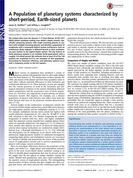 A Population of Planetary Systems Characterized by Short-Period, Earth-Sized Planets