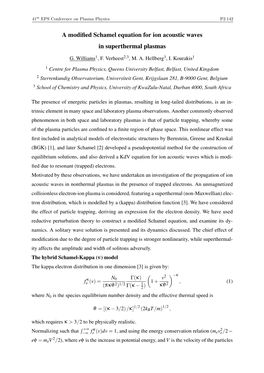 A Modified Schamel Equation for Ion Acoustic Waves in Superthermal