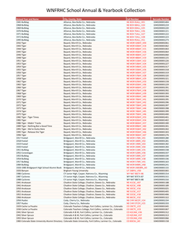 WNFRHC School Annual & Yearbook Collection