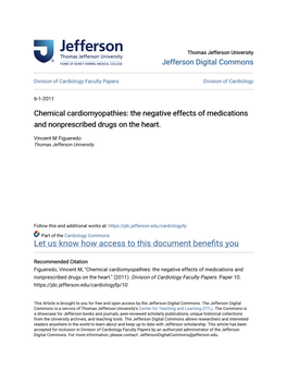 Chemical Cardiomyopathies: the Negative Effects of Medications and Nonprescribed Drugs on the Heart