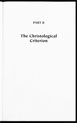 The Christological Criterion