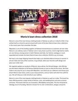 Maria B Lawn Dress Collection 2018